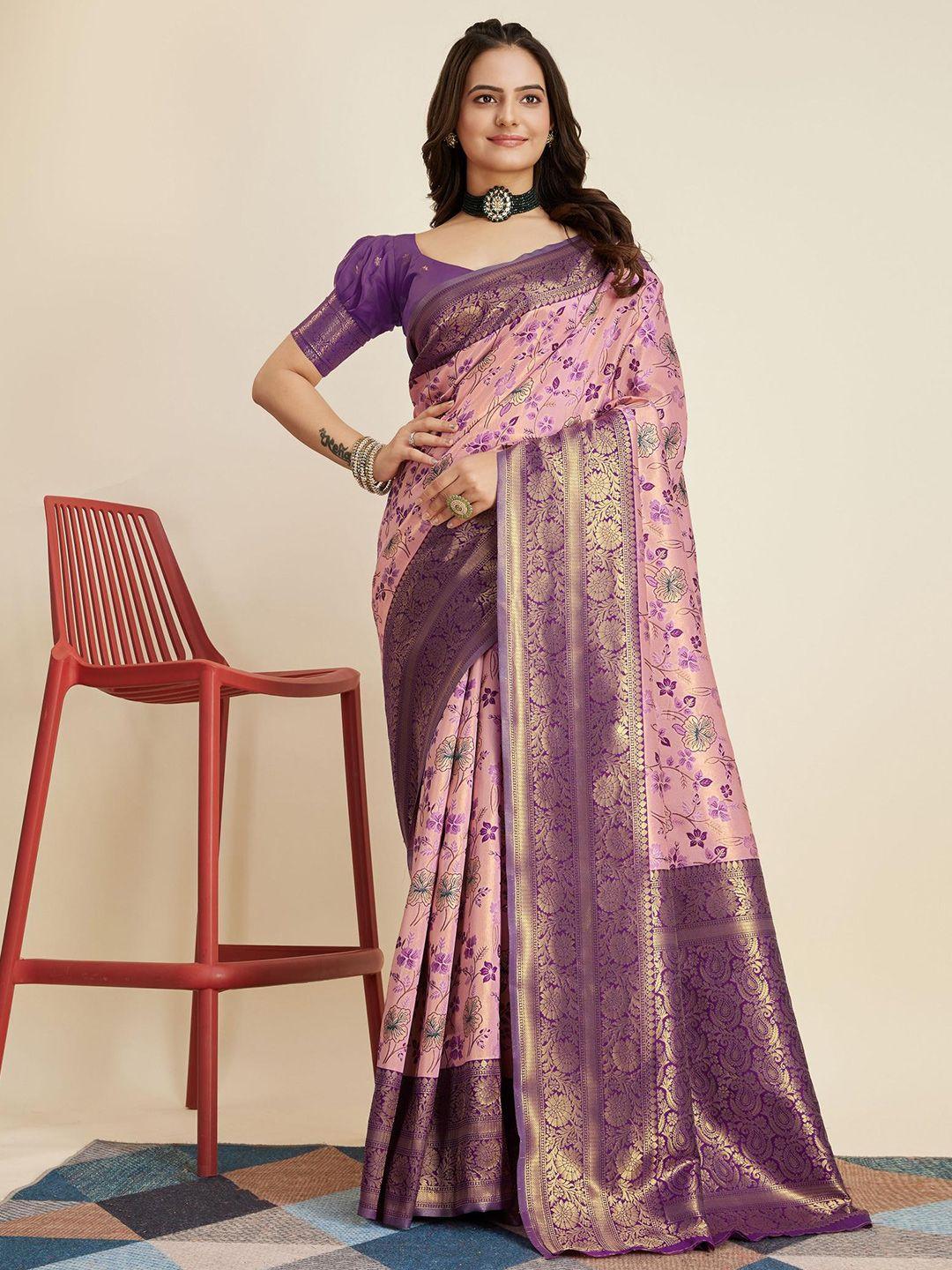 here&now woven design zari banarasi saree