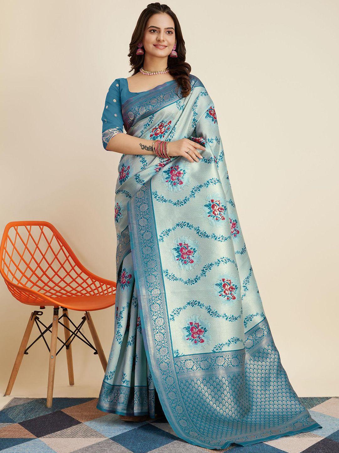 here&now woven design zari banarasi saree