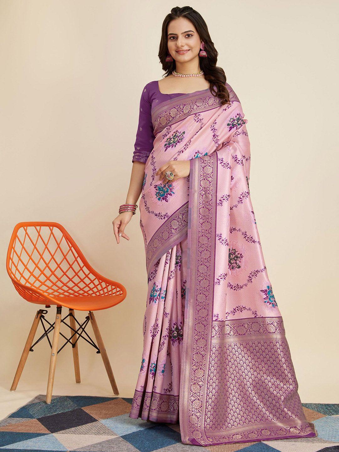 here&now woven design zari banarasi saree