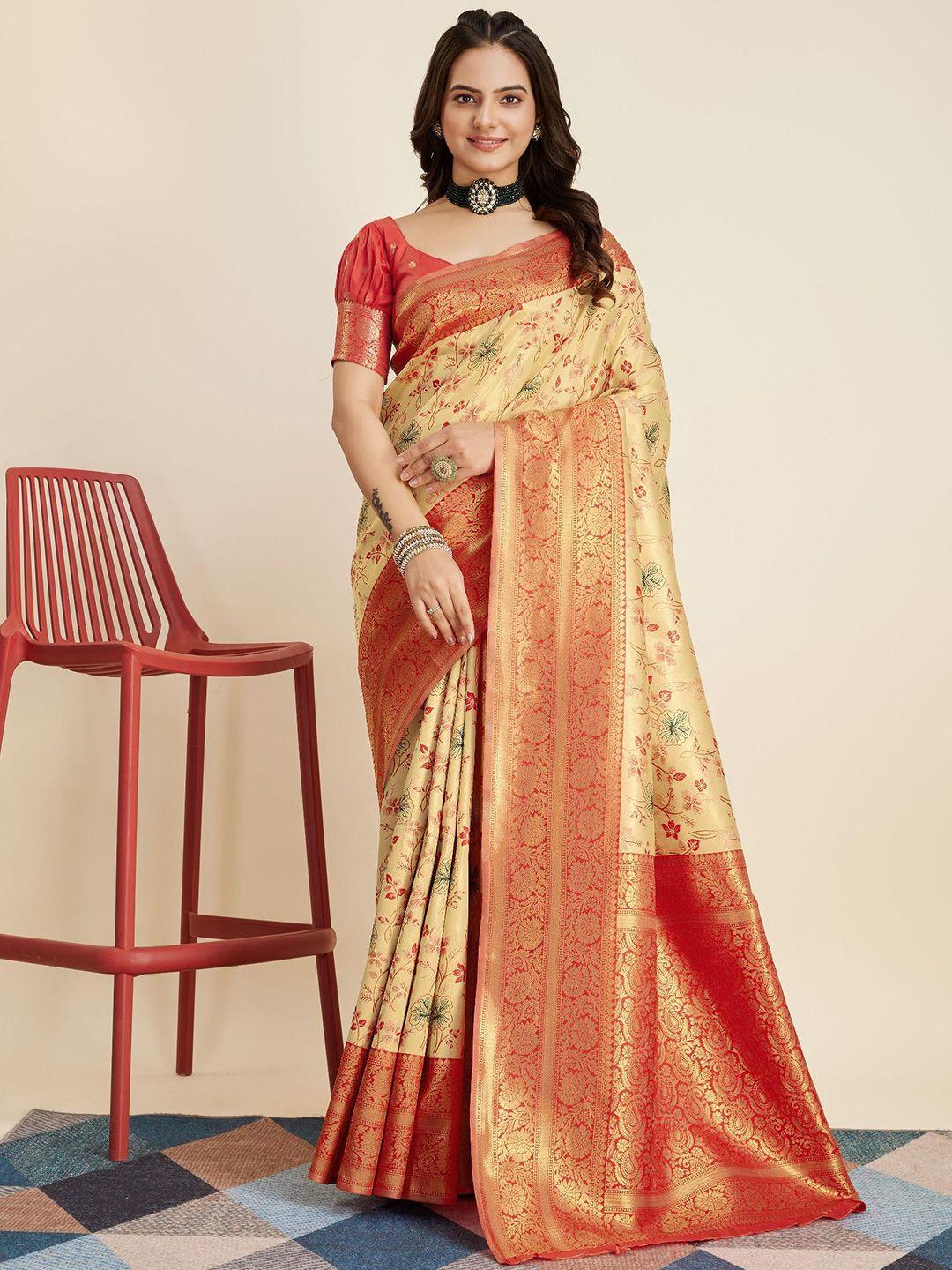 here&now woven design zari banarasi saree