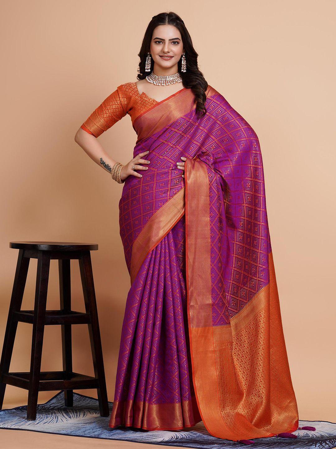 here&now woven design zari banarasi saree