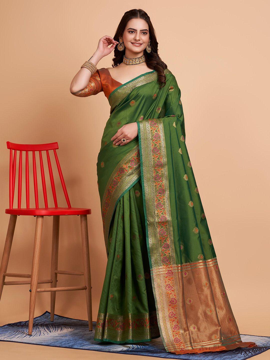here&now woven design zari banarasi saree