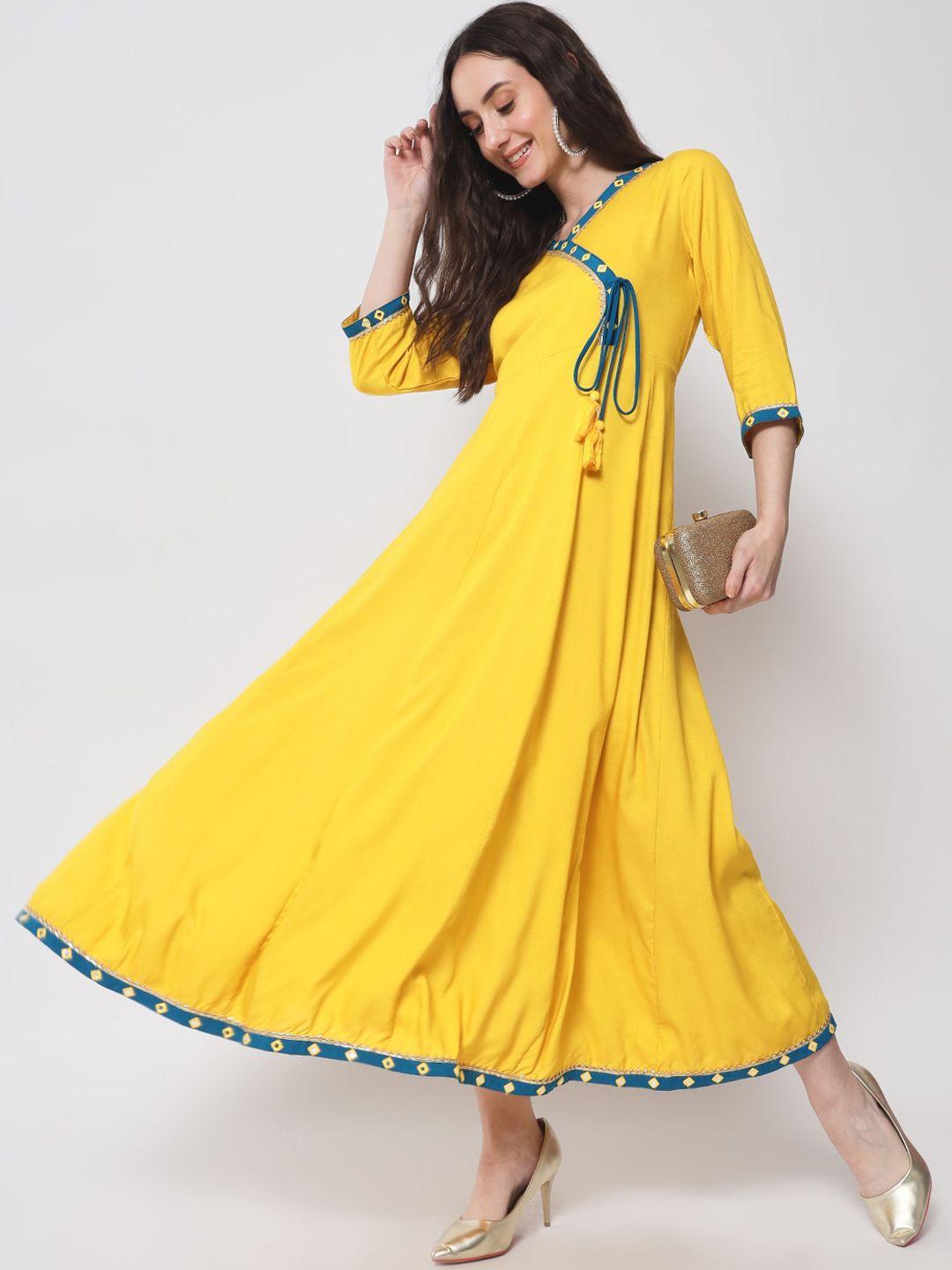 here&now yoke design a-line ethnic dress