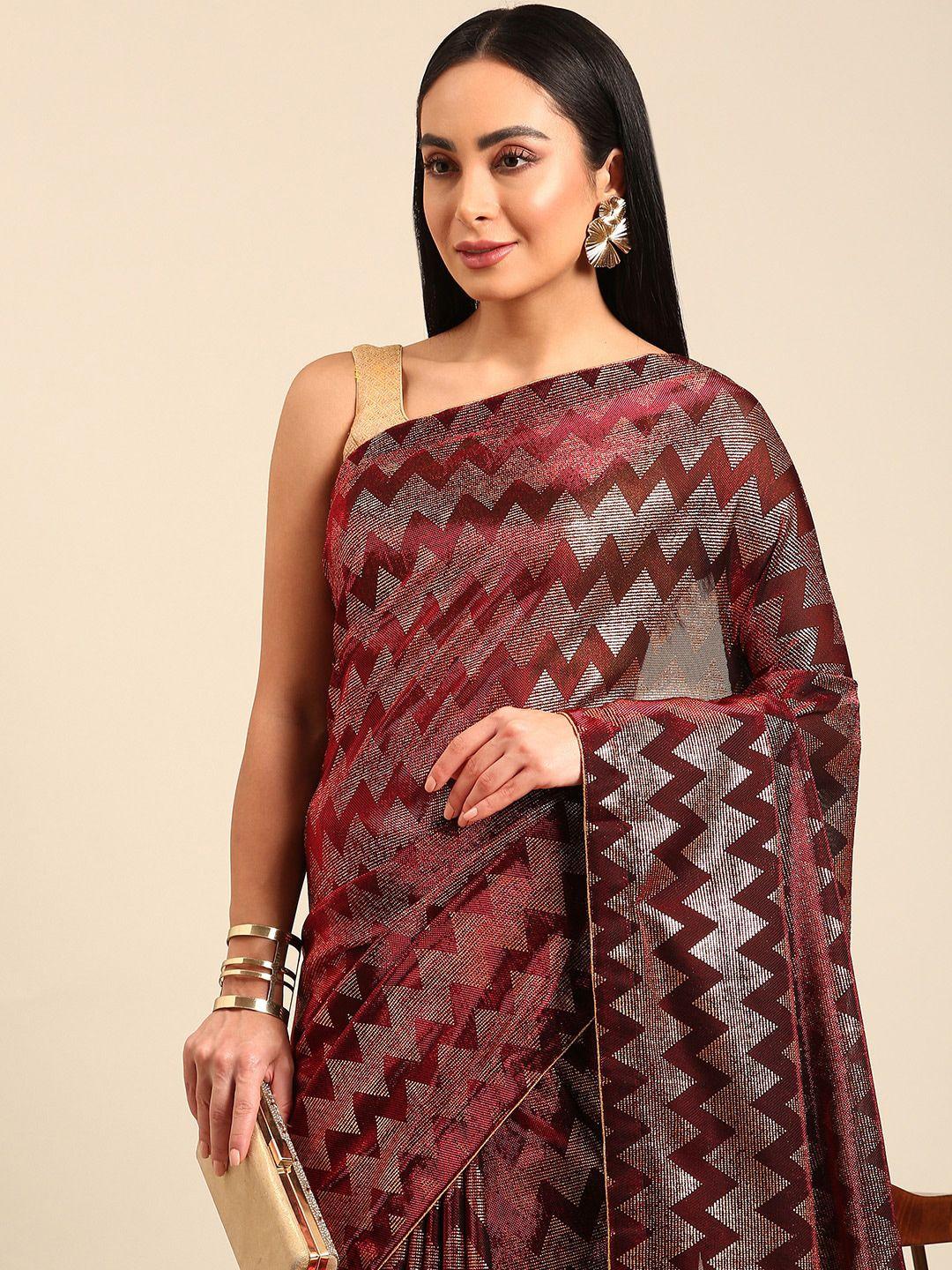 here&now zari pure chiffon saree