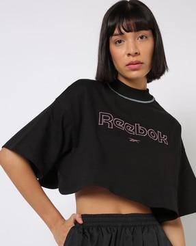 heritage logo print crop crew-neck t-shirt