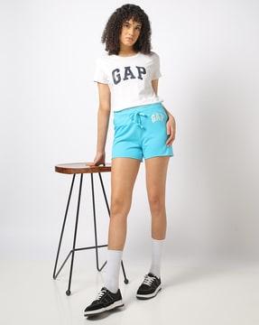 heritage logo printed mid-rise shorts