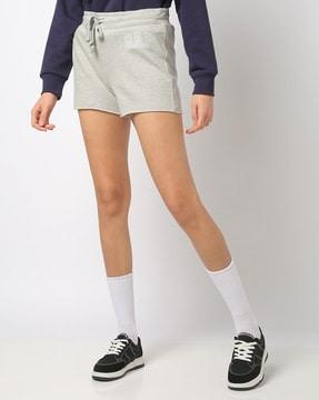 heritage logo printed mid-rise shorts