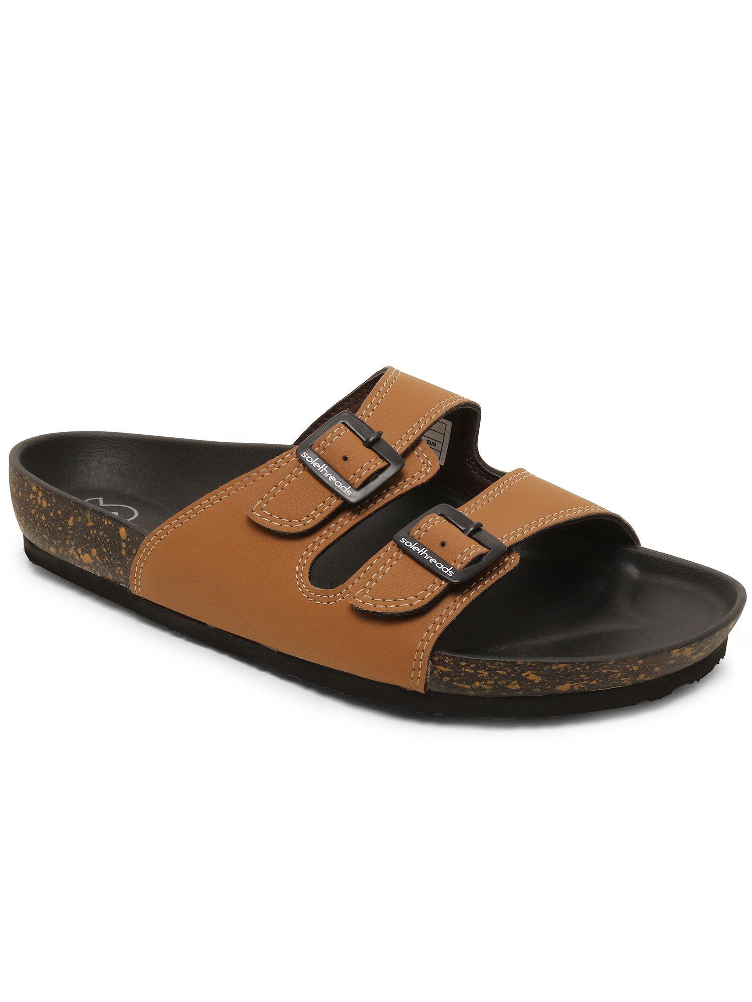 hermes tan solid mens slides