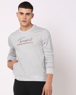 herringbone crew-neck sweatshirt