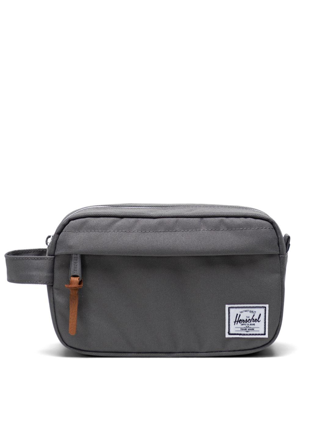 herschel men brand logo detail chapter carry on travel pouch