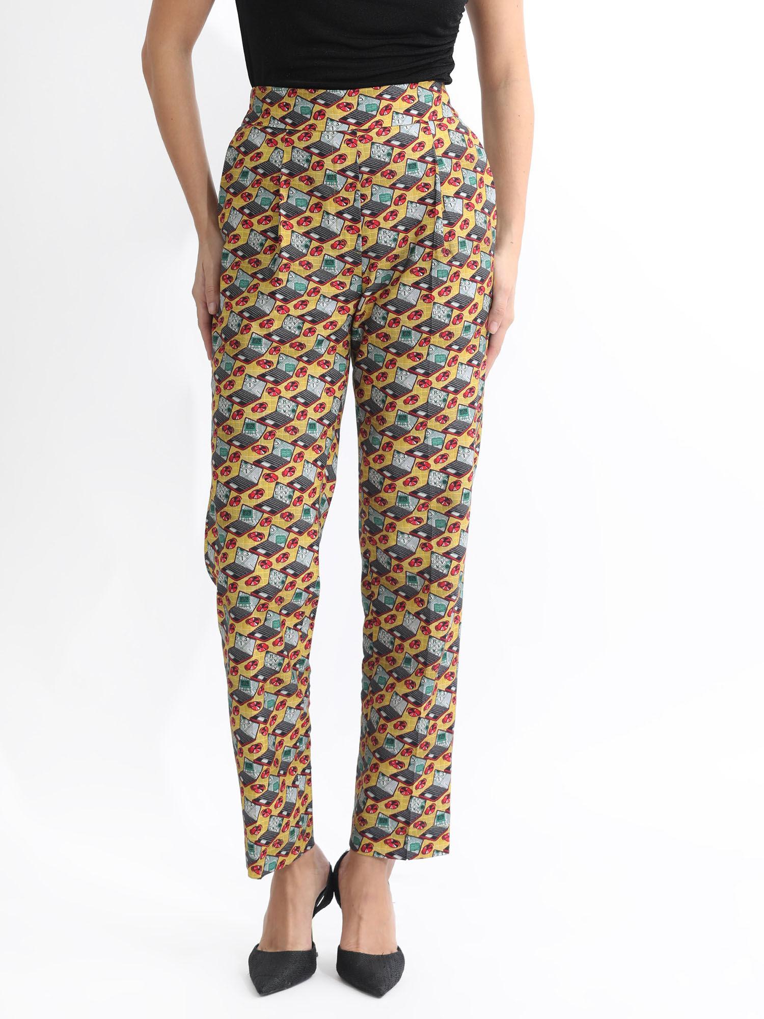 hertie-b primary yellow print pant