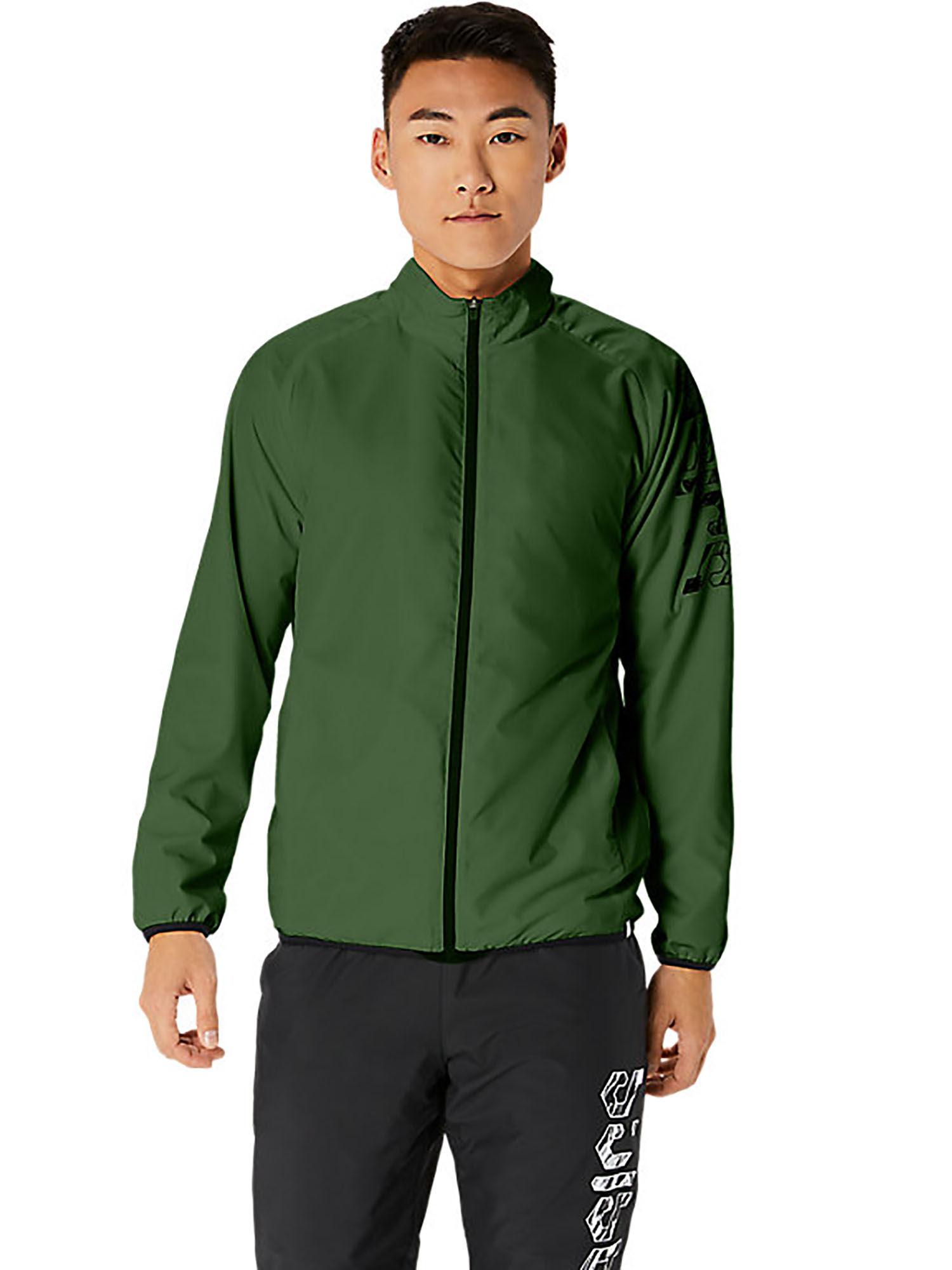 hex graphic woven green mens jacket