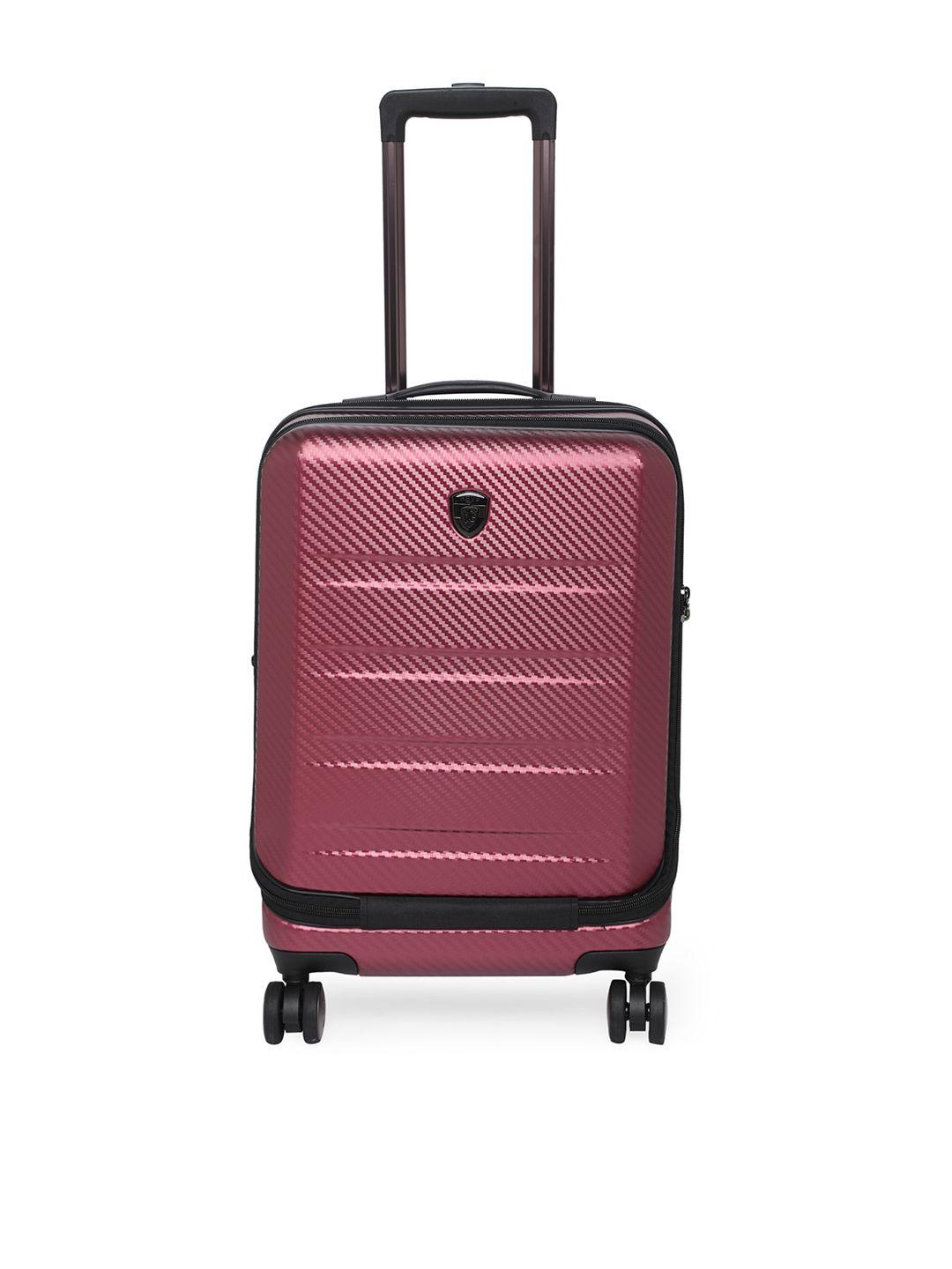 heys burgundy hard case luggage 21 inch cabin trolley bag
