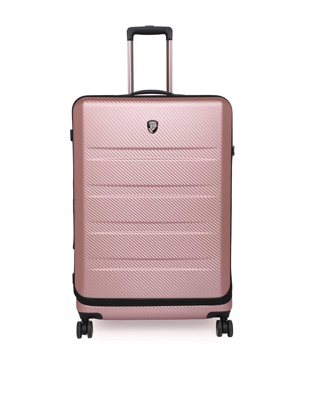 heys rose gold toned textured hard-sided large trolley suitcase
