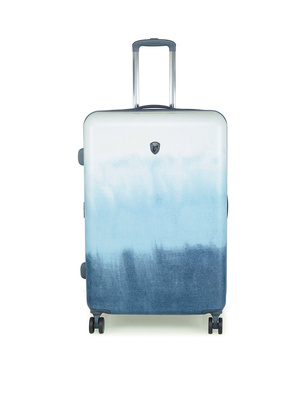 heys blue printed large trolley bag