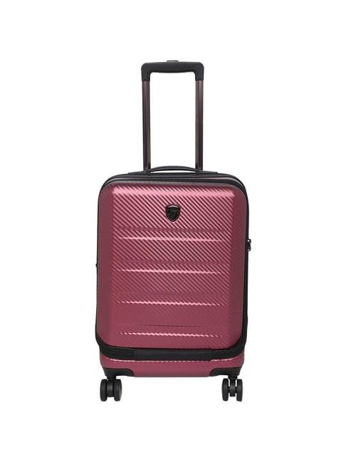 heys ez access 2.0 burgundy textured hard cabin trolley bag -21 cm