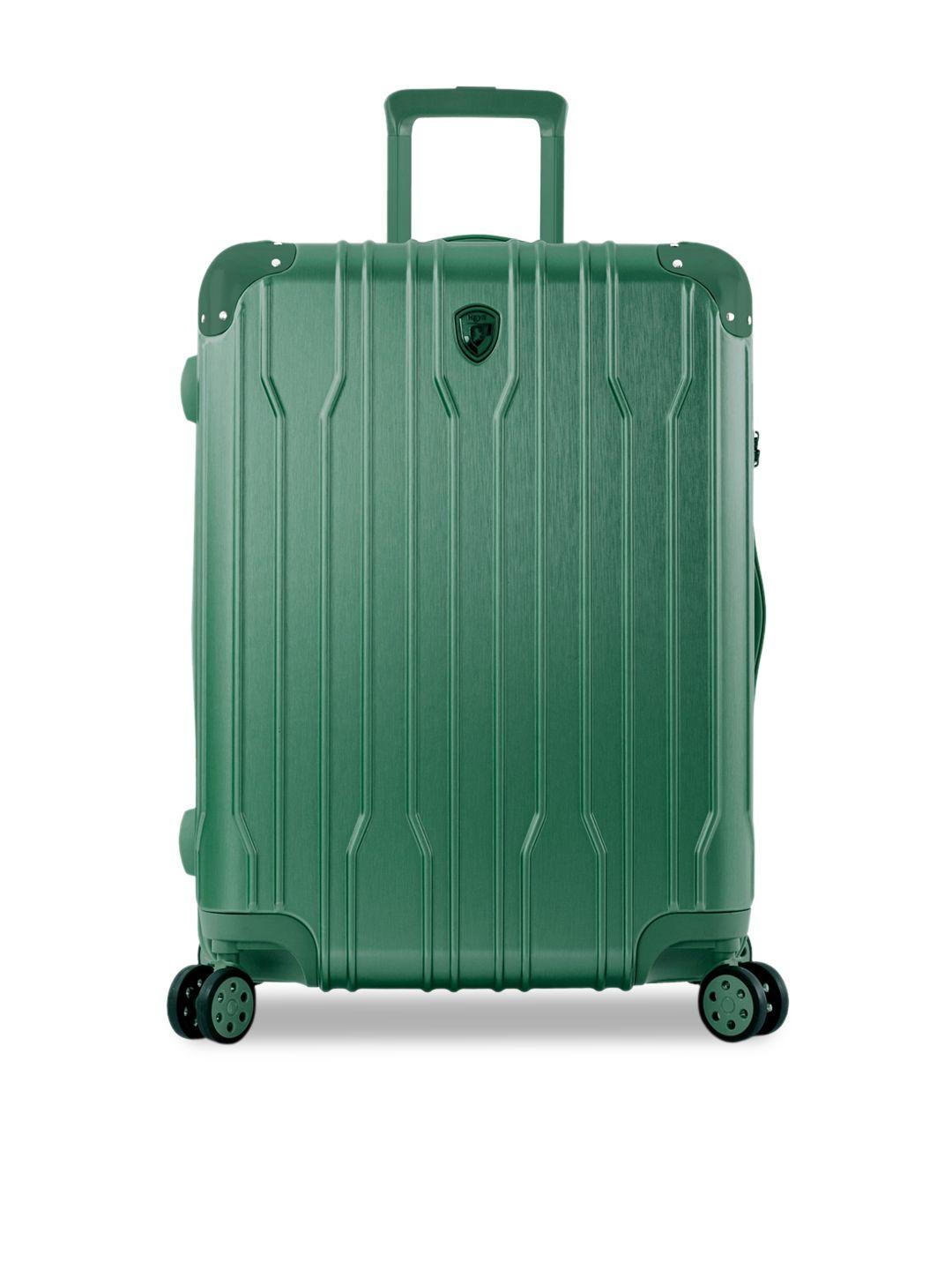 heys green textured hard-sided medium trolley suitcase