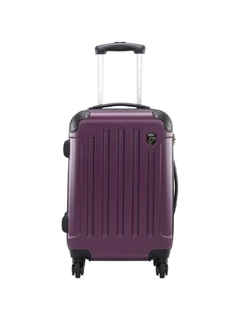 heys revolver purple textured hard cabin trolley bag -21 cm