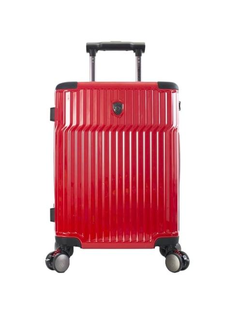heys tekno red textured hard cabin trolley bag -21 cm