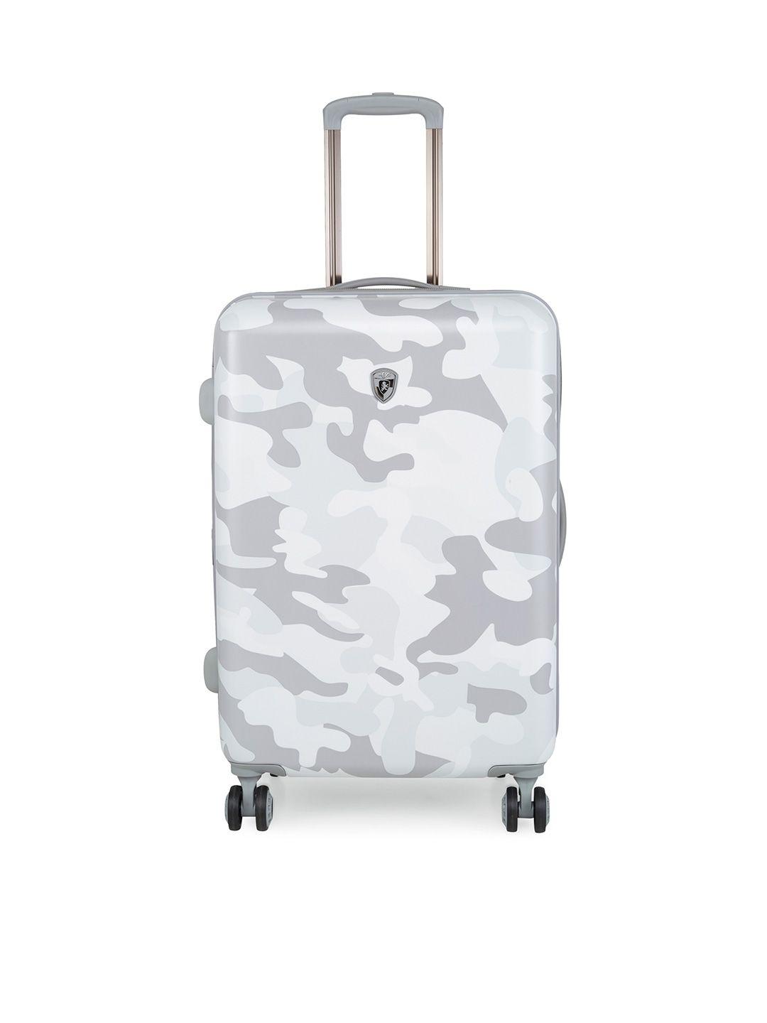 heys white camouflage printed trolley bag