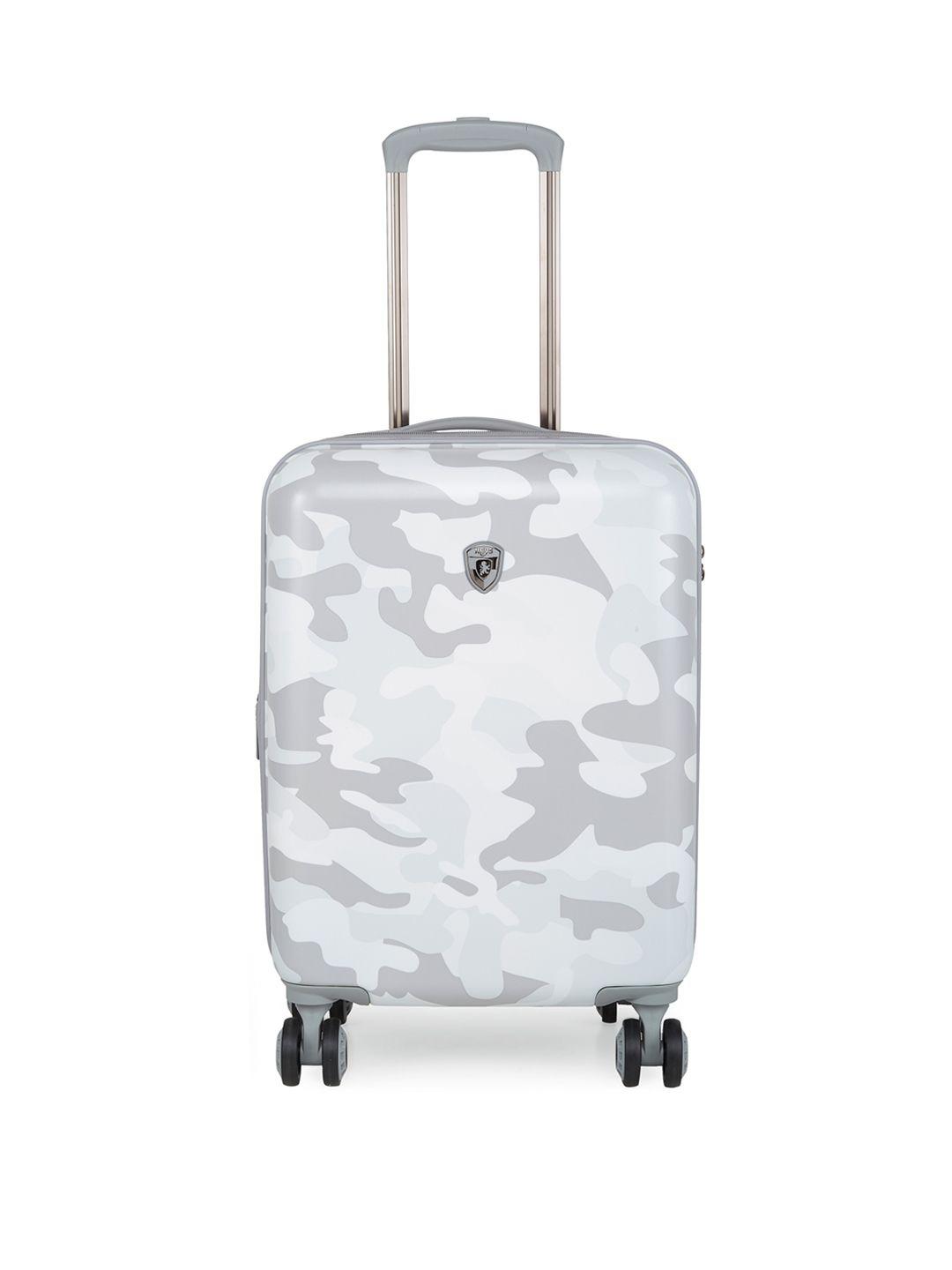 heys white rang camouflage printed medium trolley bag