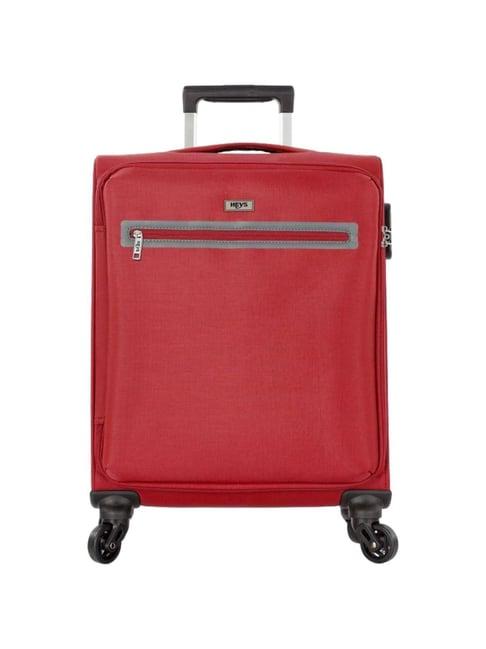 heys xero g red solid soft cabin trolley bag -21 cm