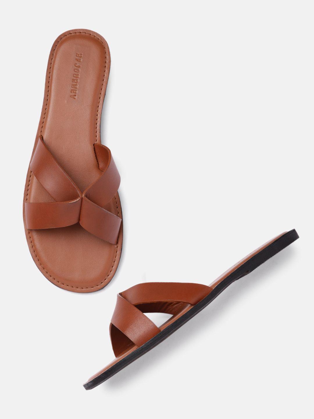 hf journey women brown open toe flats