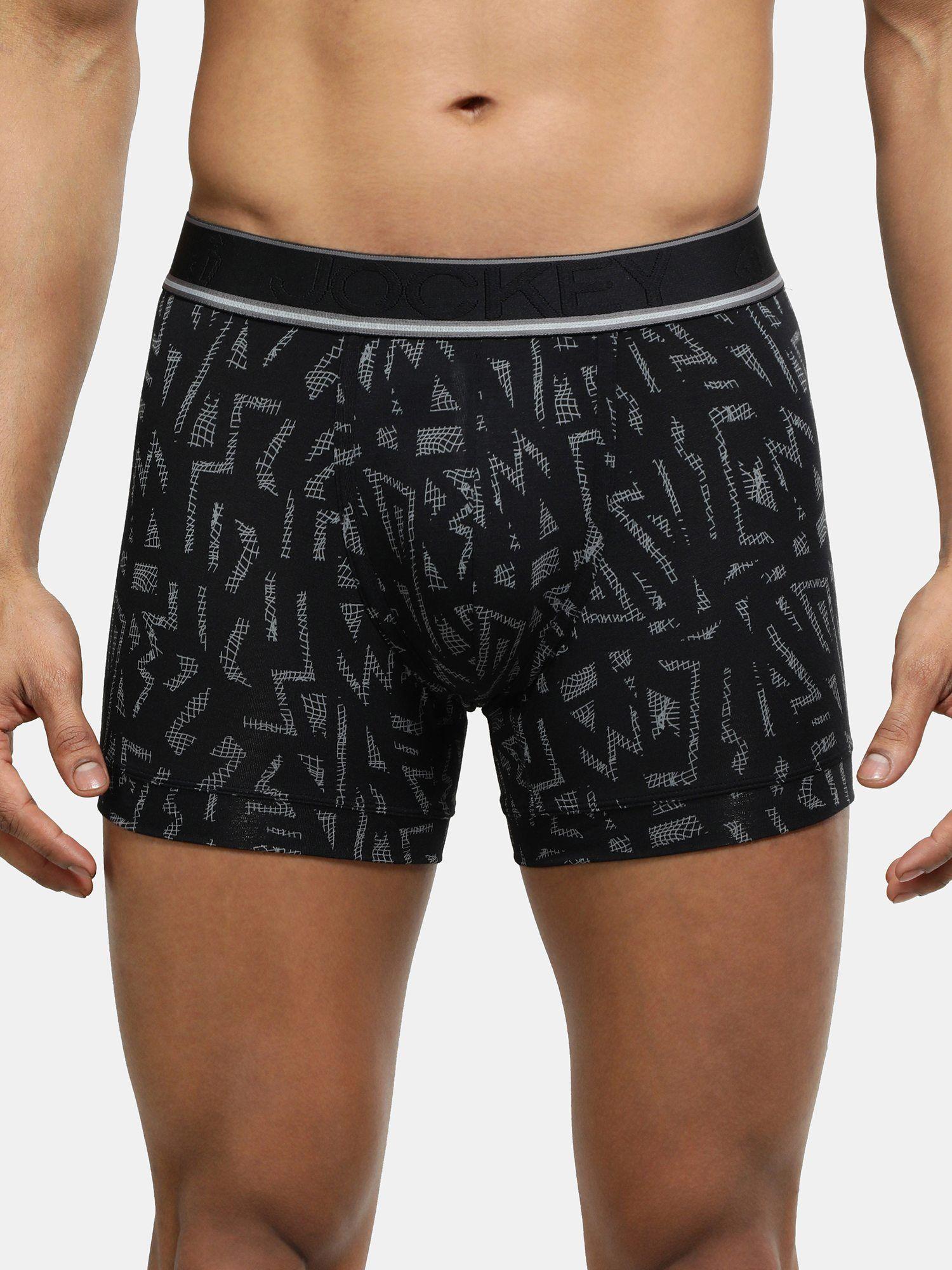 hg30 men tencel micro modal elastic stretch printed trunk black