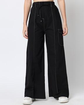 hide-rise wide leg pants