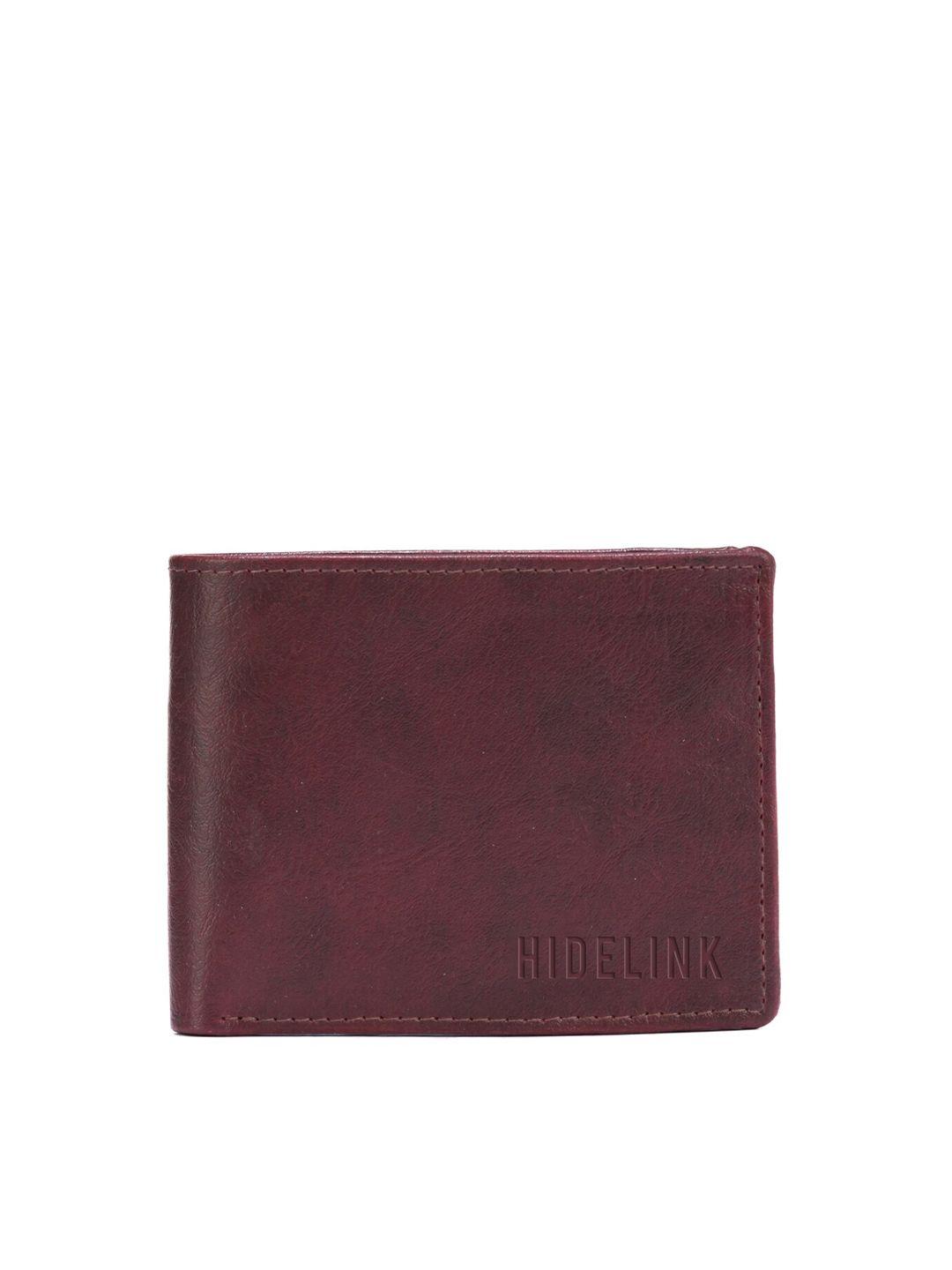 hidelink men brown pu two fold wallet