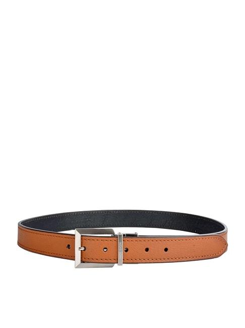 hidesign aldo tan & black stitched leather reversible belt