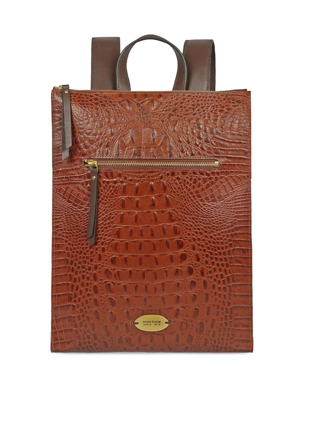 hidesign animal textured leather structured back bag