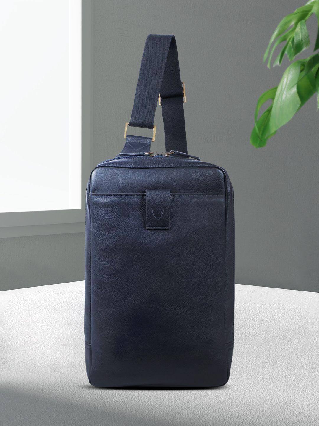 hidesign blue solid handheld bag