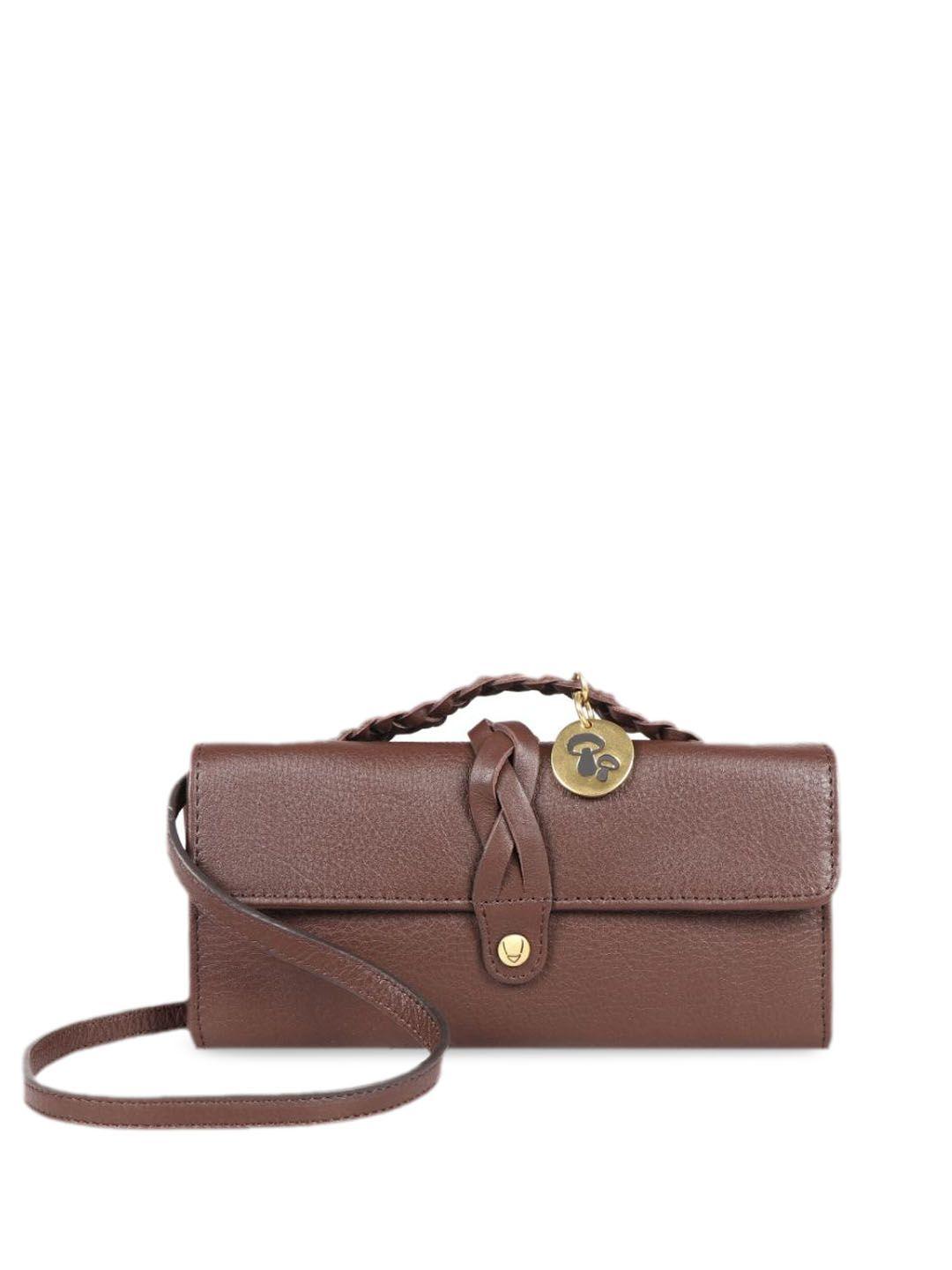 hidesign brown purse clutch