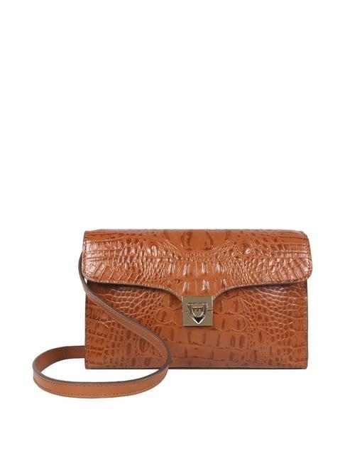 hidesign core stampa 02 baby mel ranch tan textured medium sling handbag