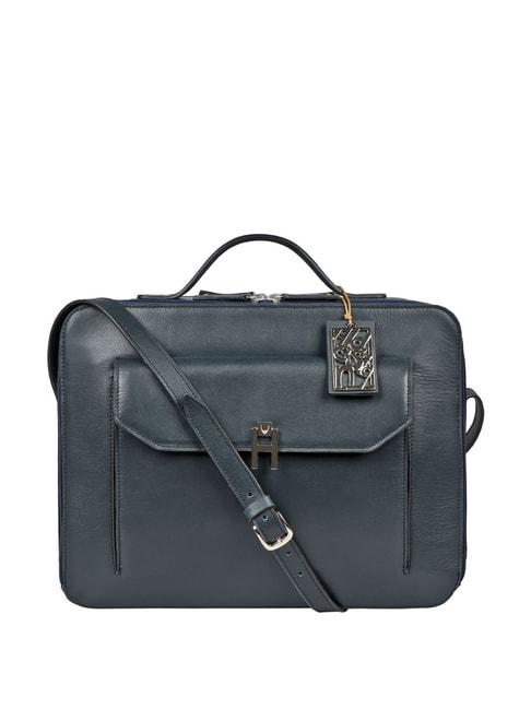 hidesign ibiza blue solid medium laptop handbag