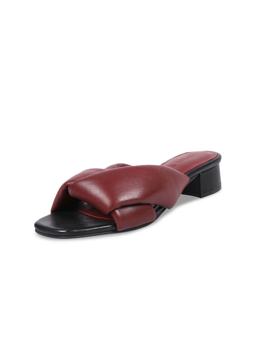 hidesign lille leather open toe block heels