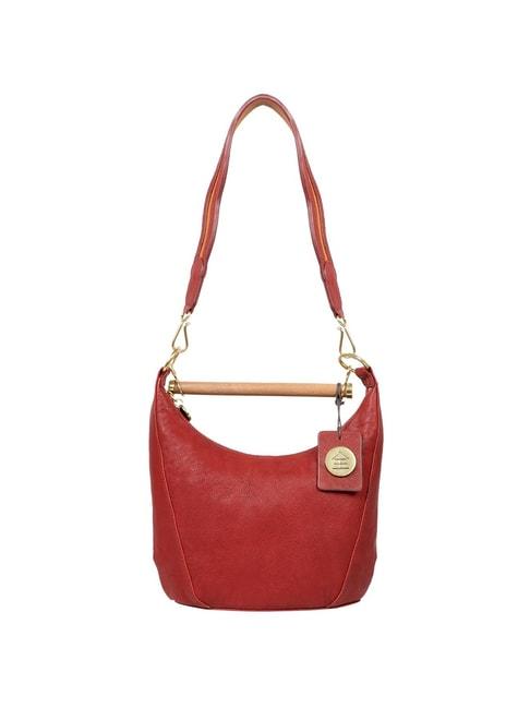 hidesign marsala zazen 04 red solid medium shoulder handbag