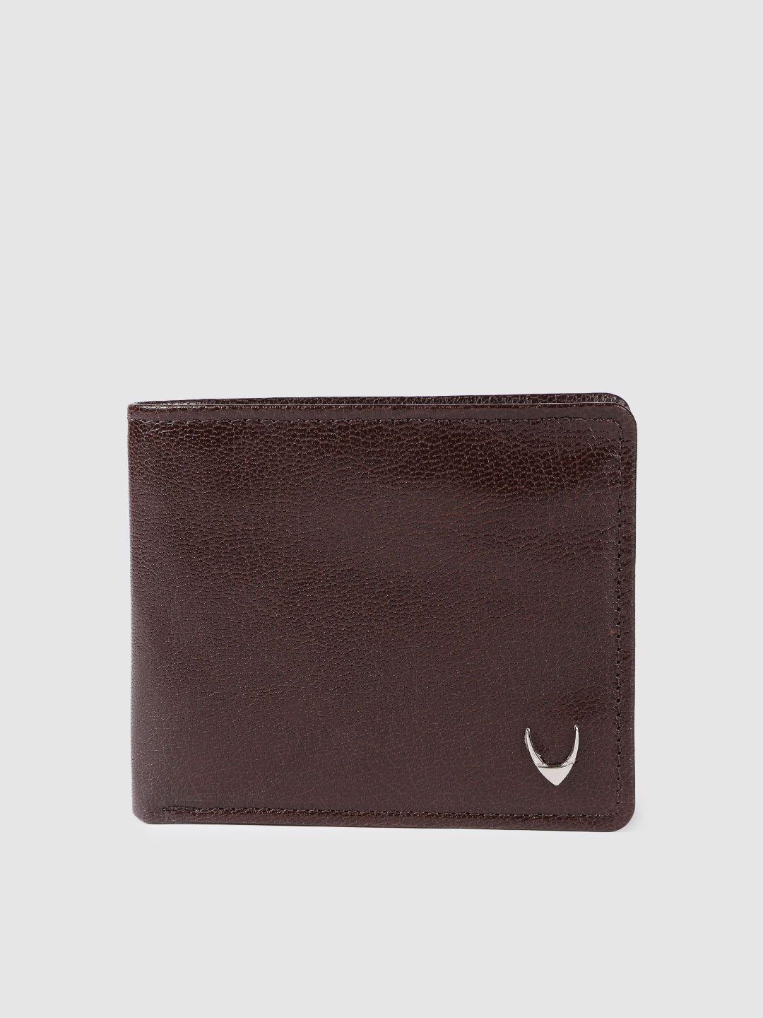 hidesign men brown leather two fold wallet