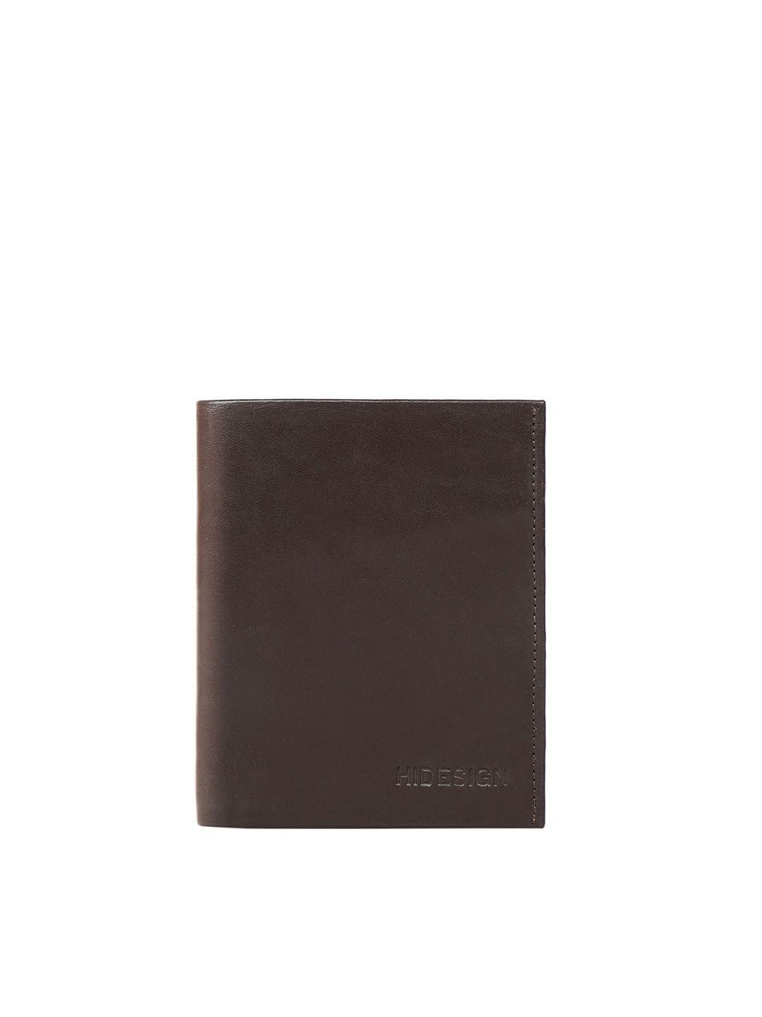 hidesign men brown solid two fold wallet