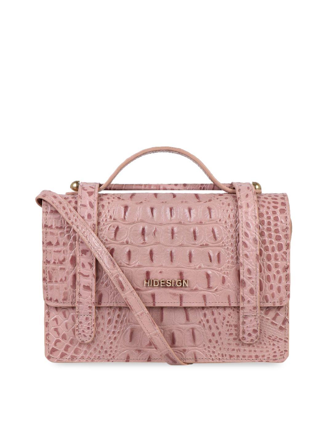 hidesign pink textured sling bag