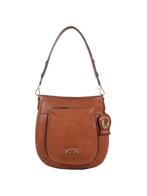hidesign rockstar metal tan solid medium shoulder handbag