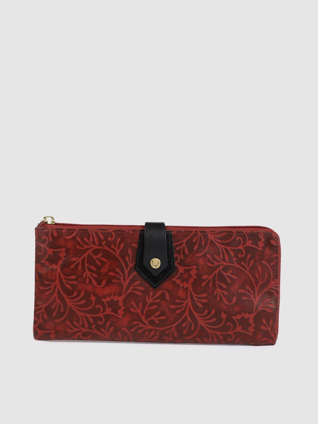 hidesign women red textured ee hong kong leather zip around wallet