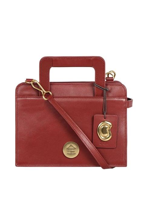 hidesign zen aishi 01 red solid medium handbag