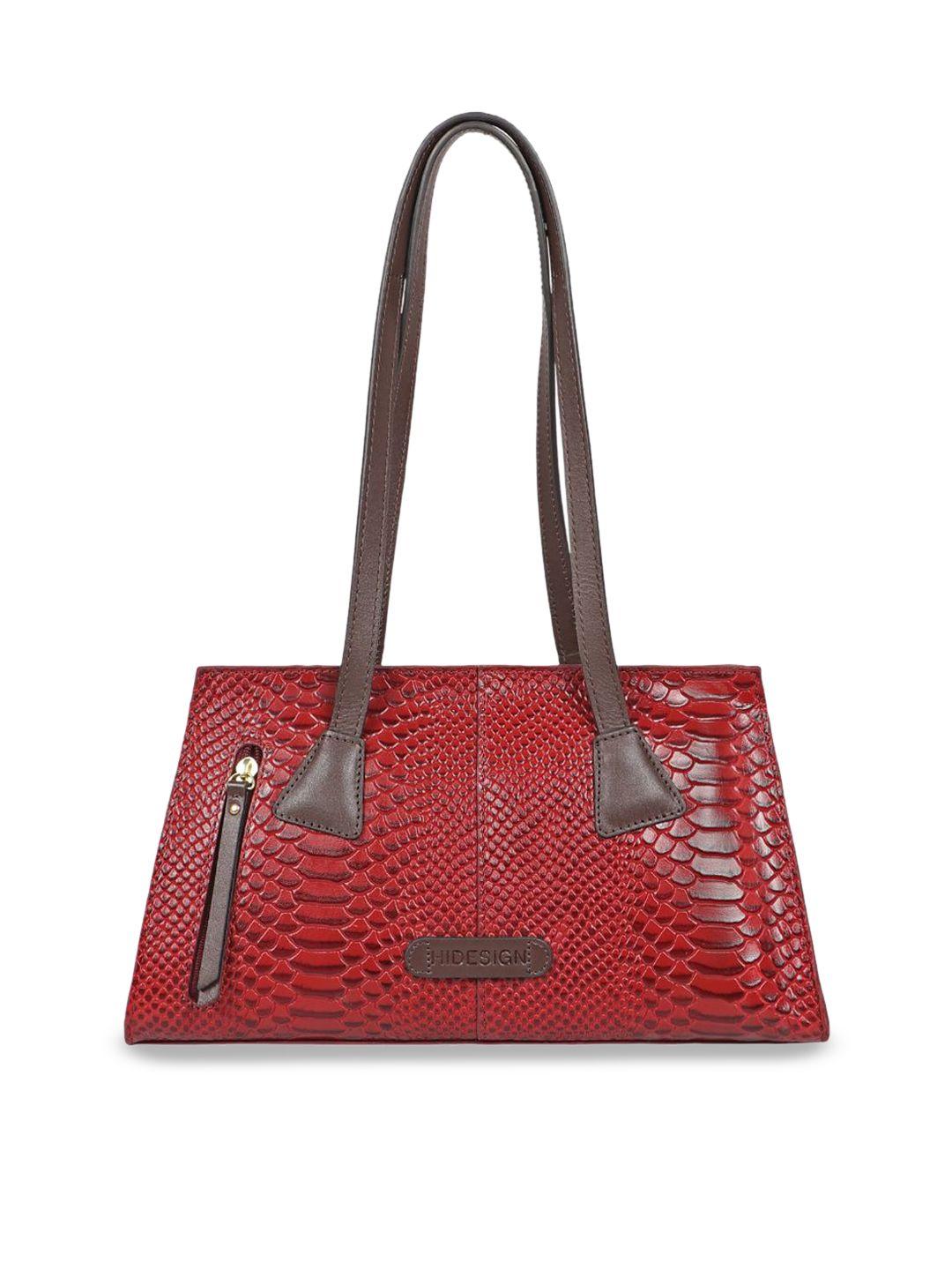 hidesign  animal textured leather structured shoulder bag