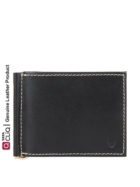 hidesign 376-315 mc sb black casual leather money clip wallet for men