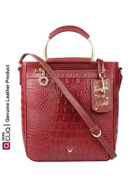 hidesign affair 01 red textured medium sling handbag