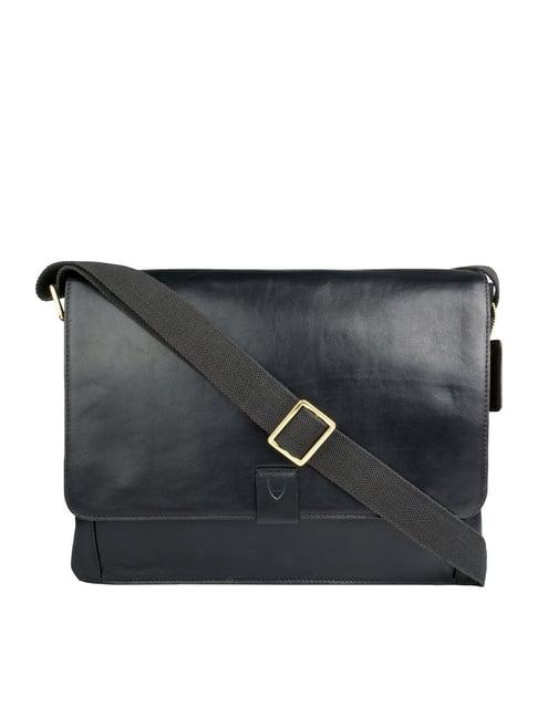 hidesign aiden 01 black solid medium messenger bag