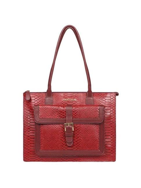 hidesign angelina sb 02 red textured medium shoulder bag