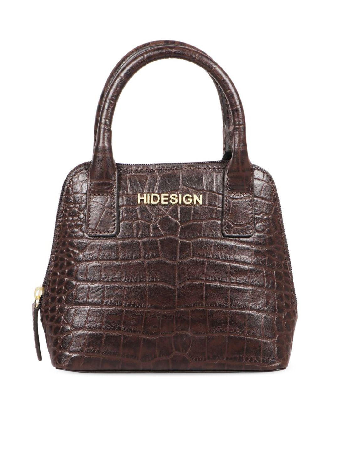 hidesign animal textured leather structured handheld bag